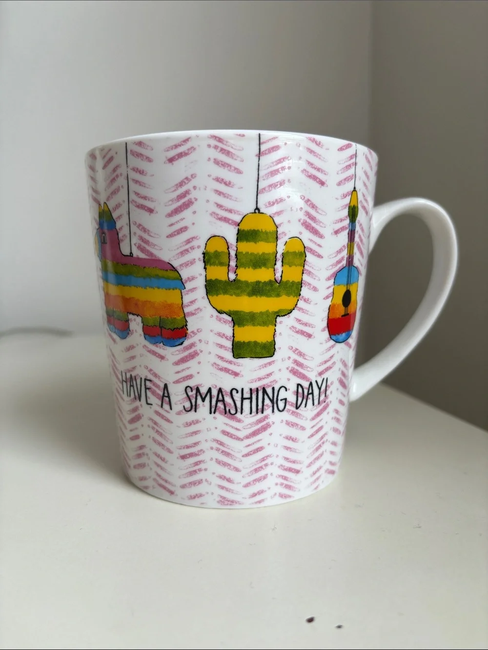 Pier 1 Piñata Jumbo Mug Have A Smashing Day guitar cactus donkey